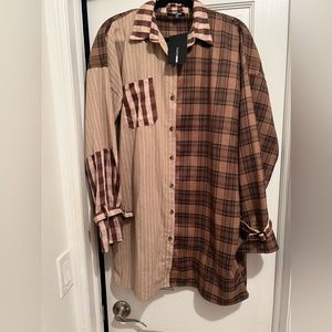 Oversized combo shirt